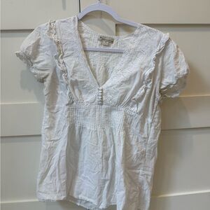 Vintage Women's White Eyelet Top